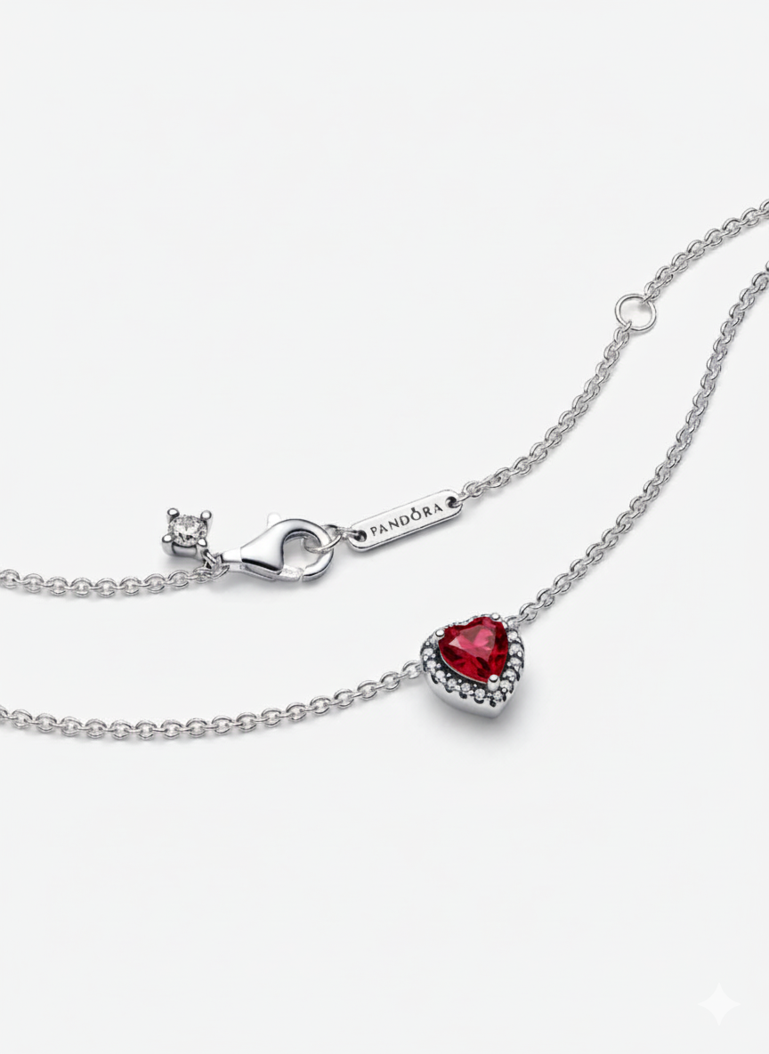 Collar Pandora Corazón Rojo
