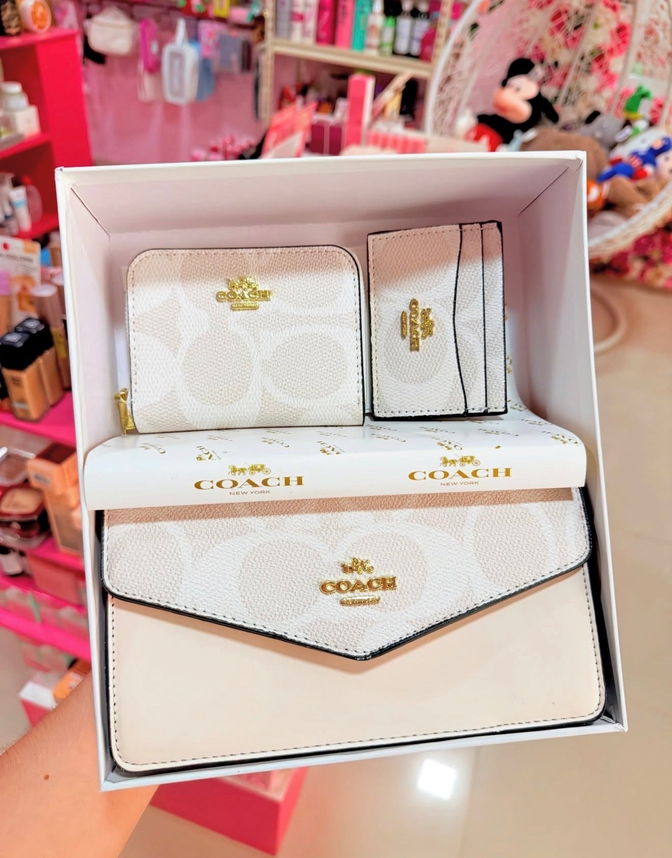 Set Coach De 3 Piezas Rectangular Blanco Con Caja