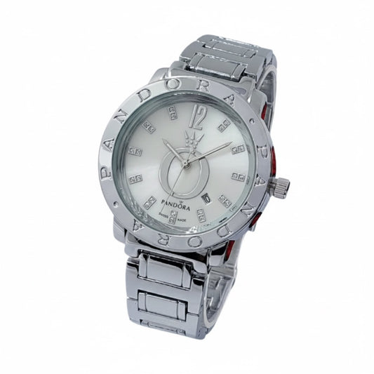Reloj Pandora Indicaciones Brillantes En Plateado