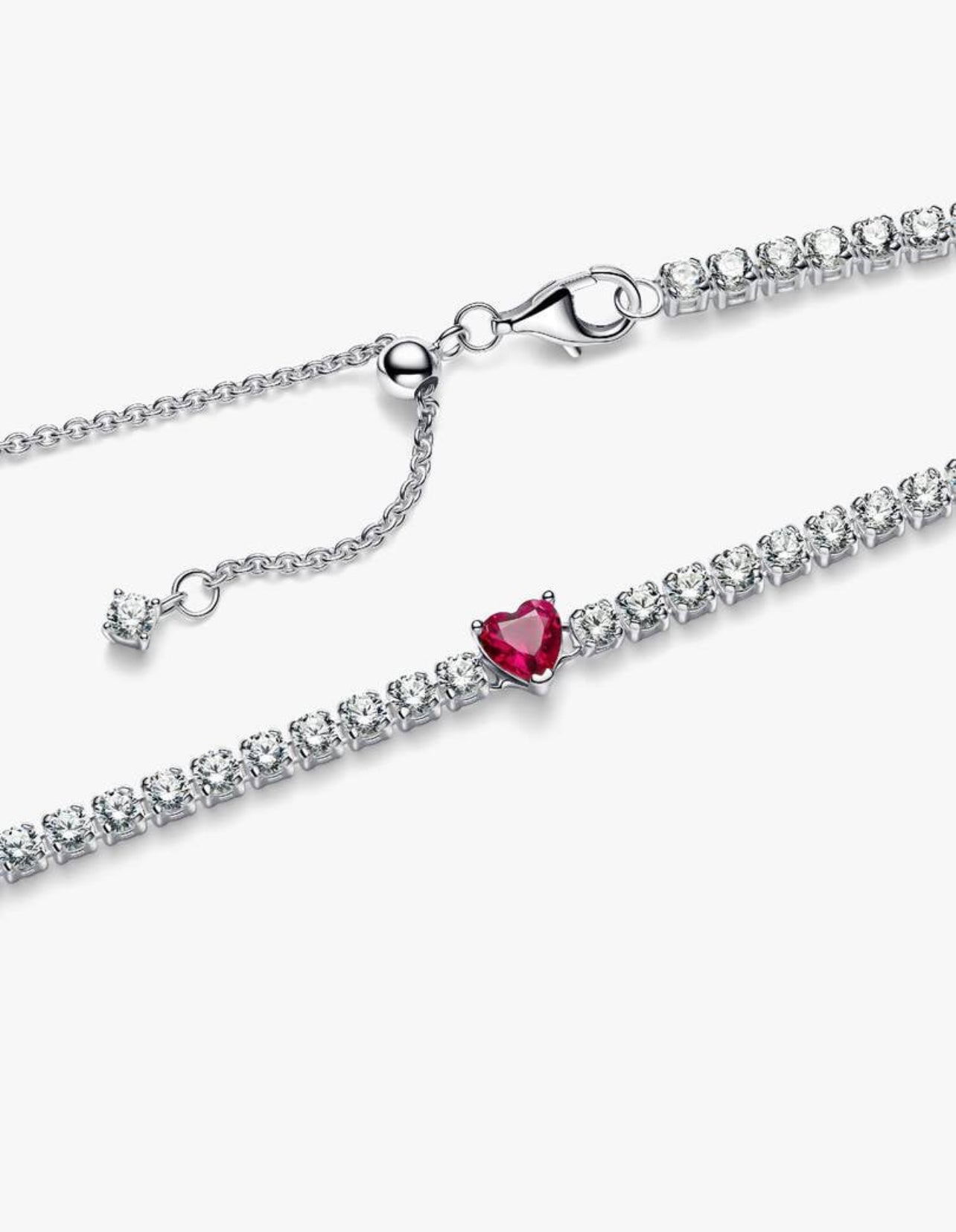 Choker Pandora Halo Corazón Rojo Brillante