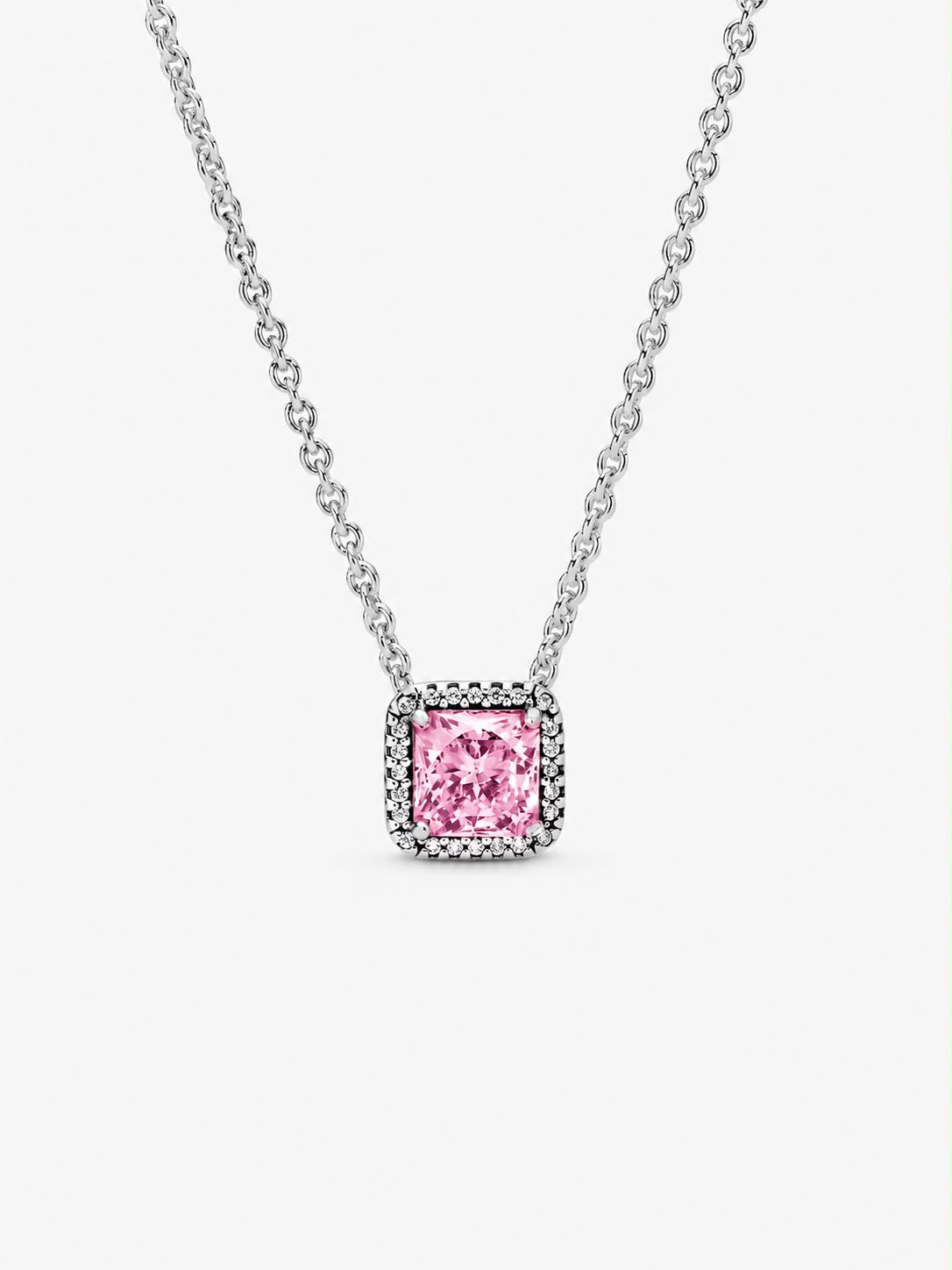 Collar Pandora Cuadrado Elegancia Atemporal Rosa