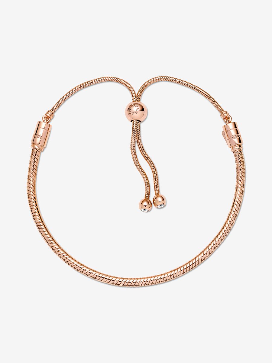 Pulsera Pandora Moments Diseño Cadena de Serpiente con Cierre Deslizante Rose Gold