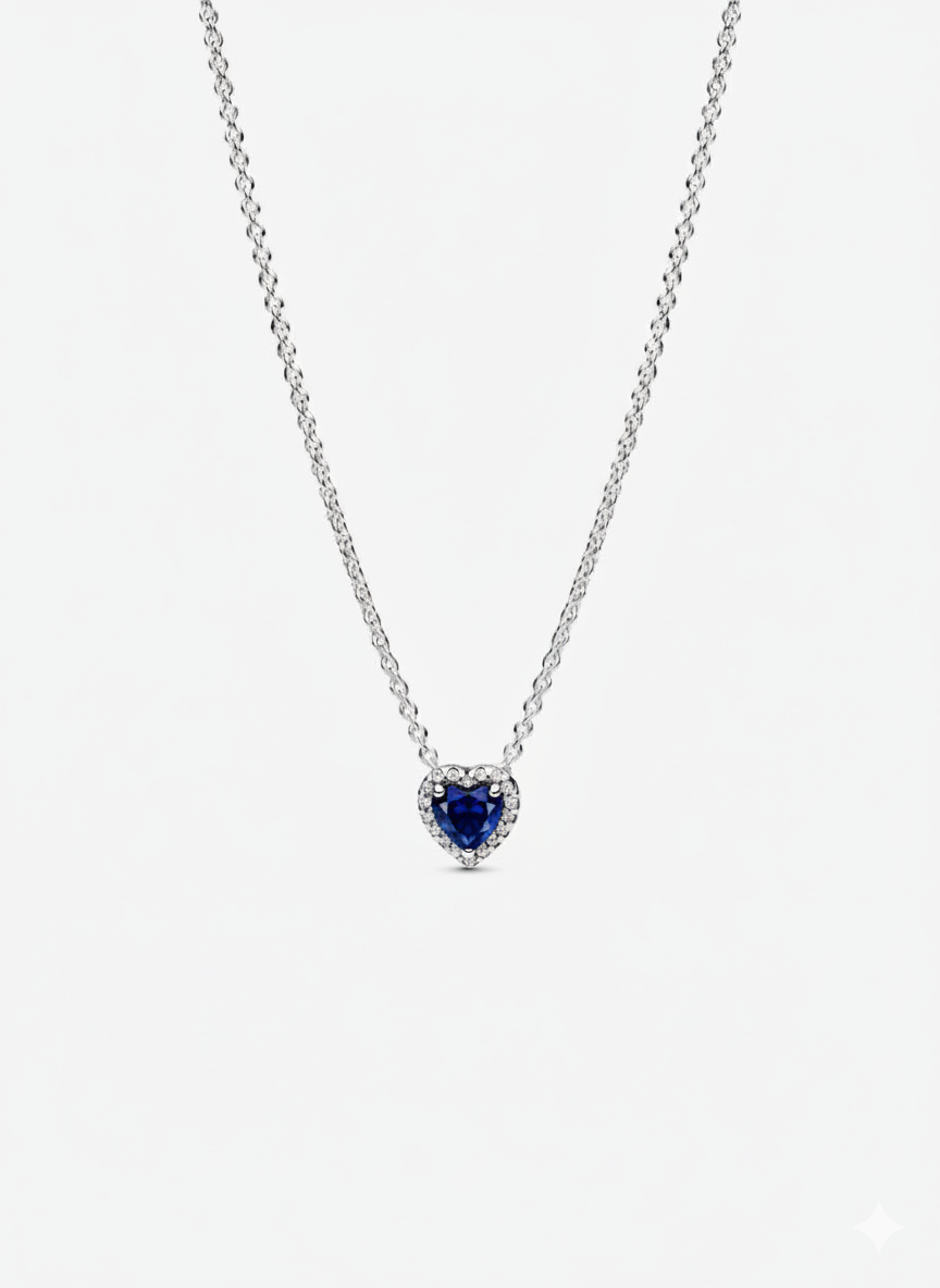 Collar Pandora Corazón Azul