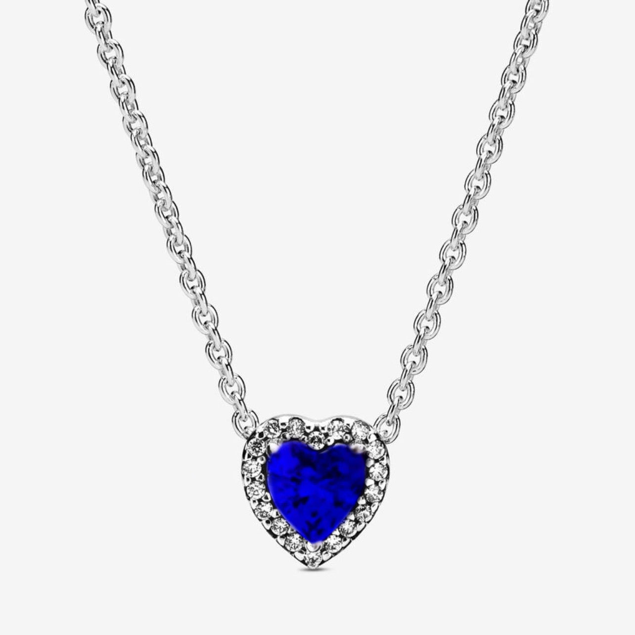 Collar Pandora De Corazón Azul Brillante
