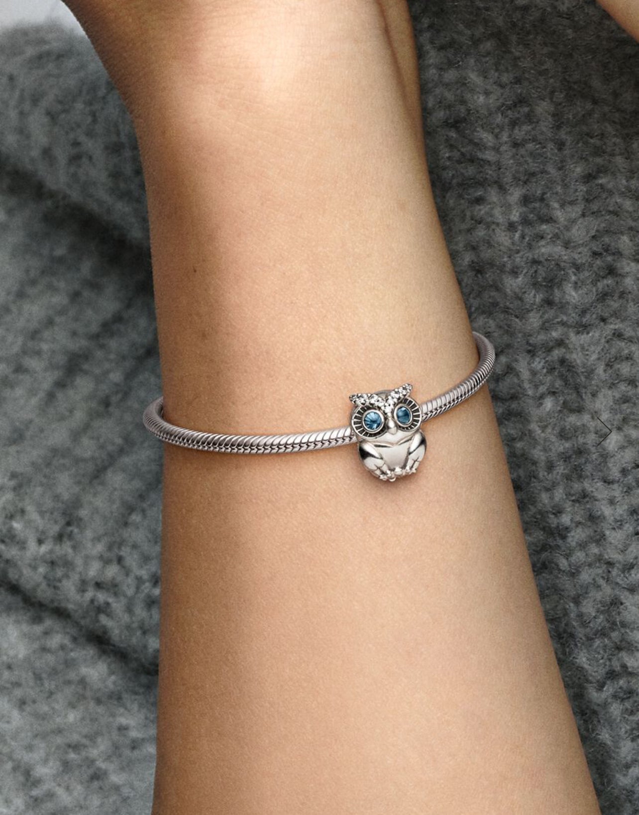 Charm Pandora Búho Brillante Azul