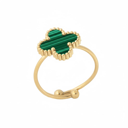 Anillo Ajustable Van Cleef Un Trébol Verde