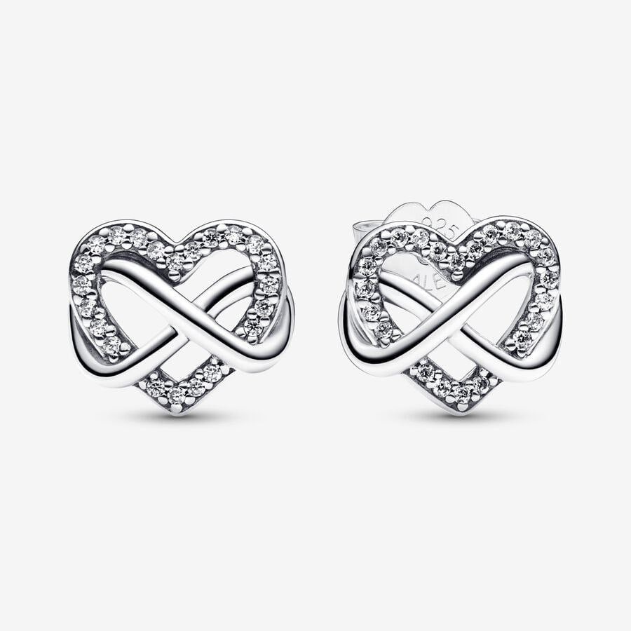 Aretes Pandora corazón con infinito