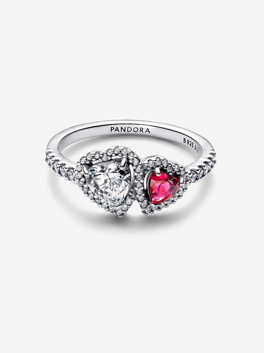 Anillo Pandora Halo Corazones