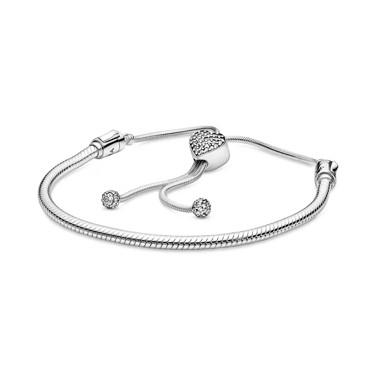Pulsera Pandora Moments Broche Deslizante Corazón Circonitas Pave Original