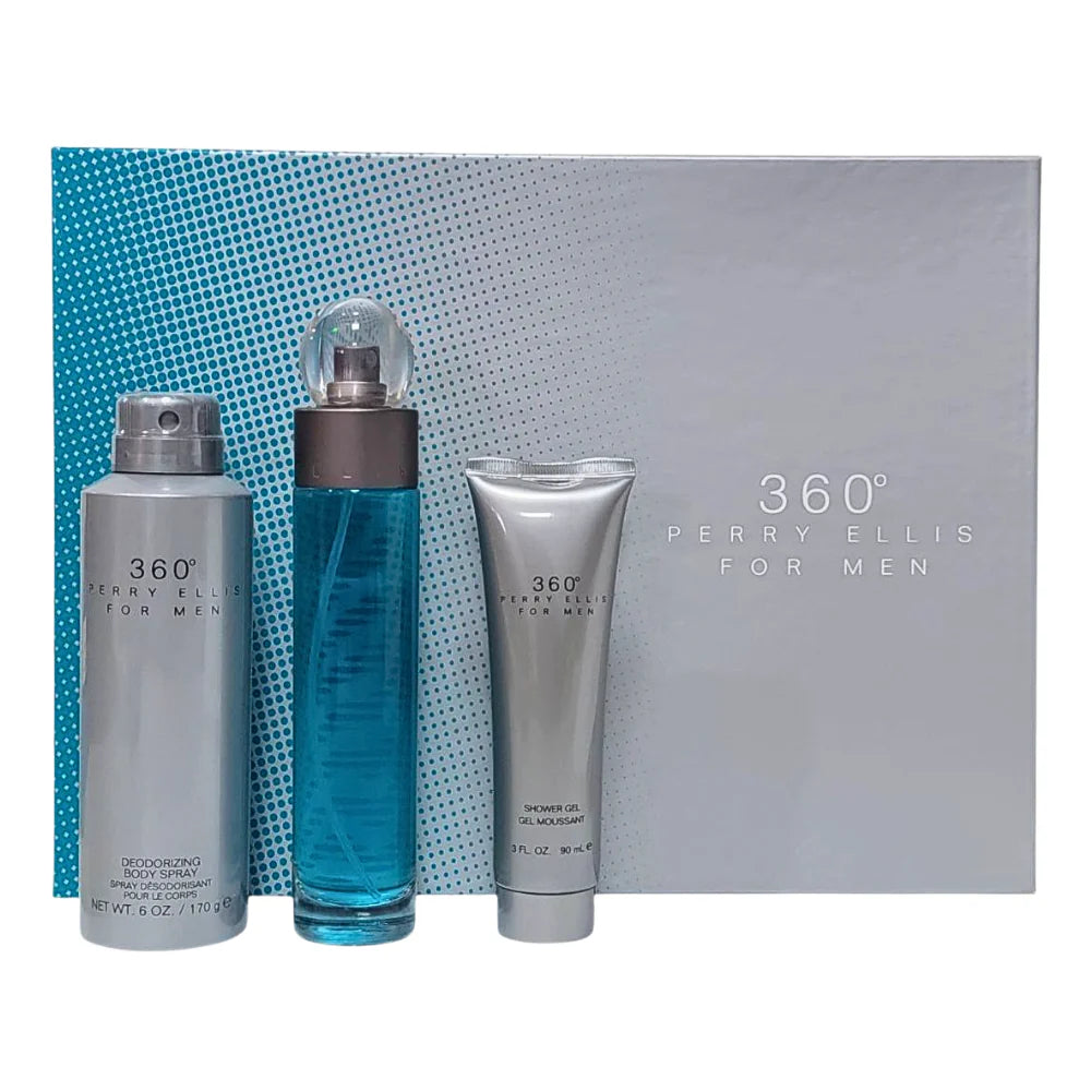 SET PERRY ELLIS 360 FOR MEN EDT 100ML, SHOWER GEL 90ML, BODY SPRAY 200ML