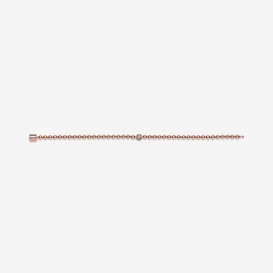 Pulsera Pandora Cuentas y Pavé Rose Gold