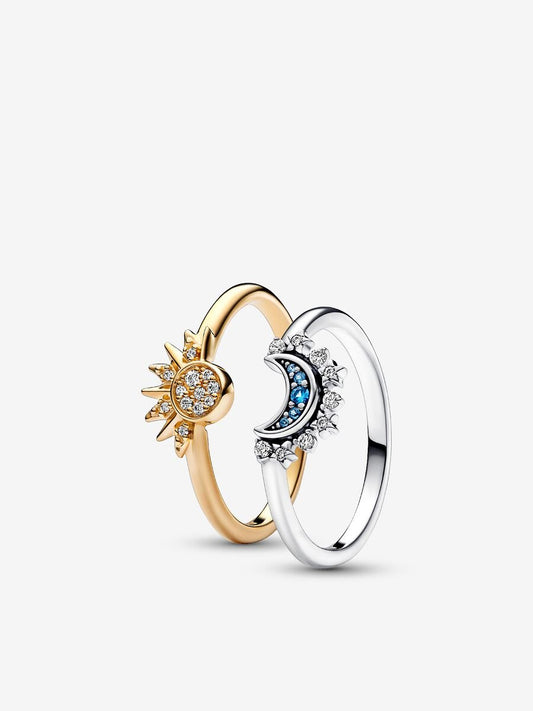 Anillos Pandora Set Sol y Luna