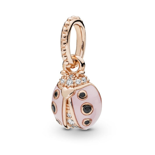 Charm Pandora Colgando Mariquita Rosa