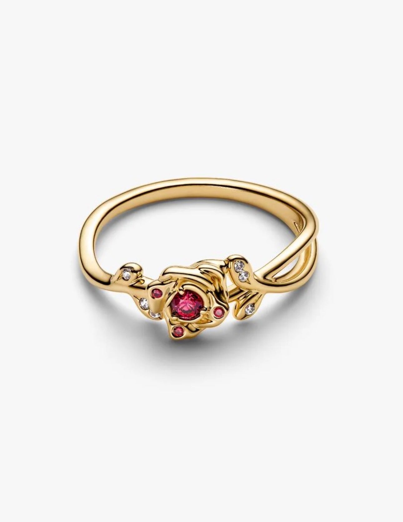 Anillo Pandora de rosa de La Bella y la Bestia de Disney Dorado