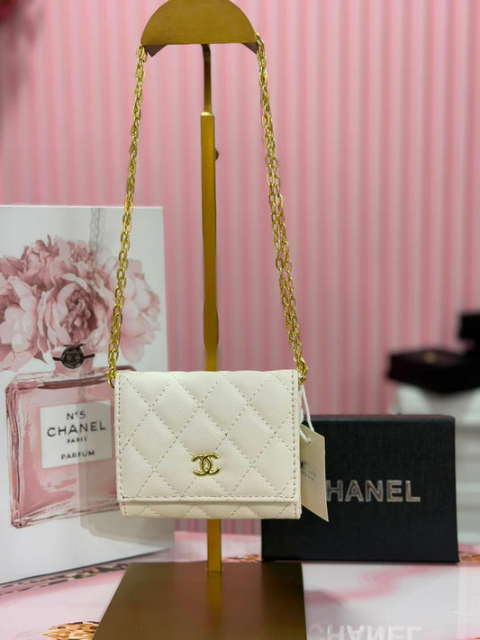 Mini Cartera Chanel Blanca Con Caja