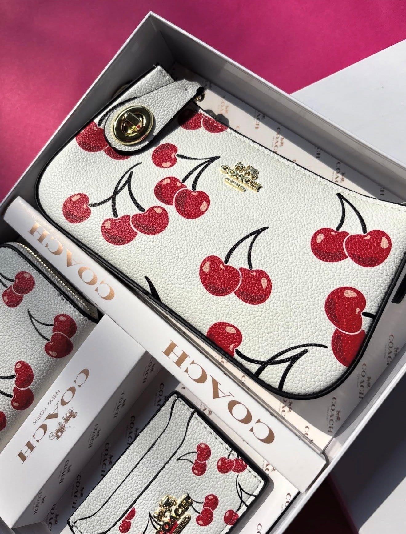 Set de Carteras Coach 3 piezas Cerezas