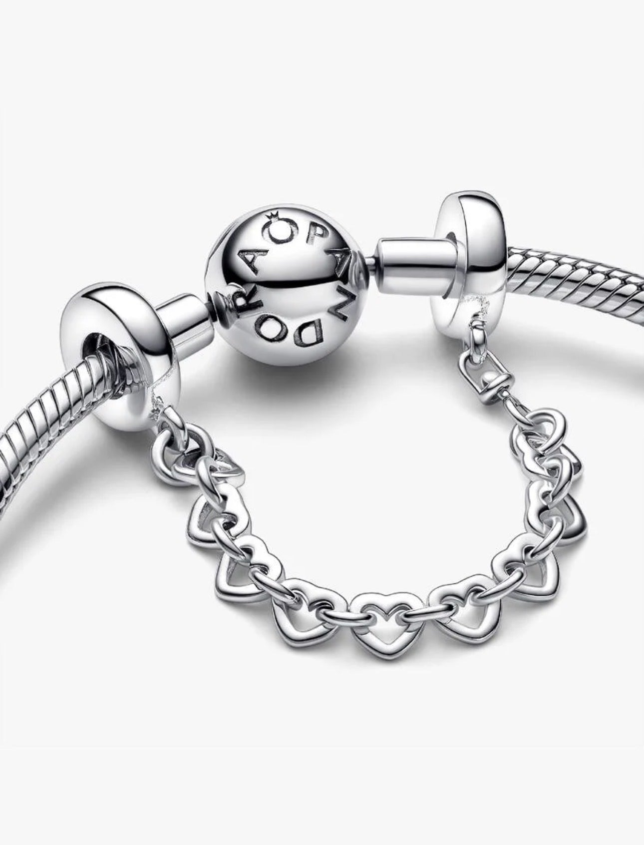 Cadena Pandora de Seguridad Corazones Enlazados