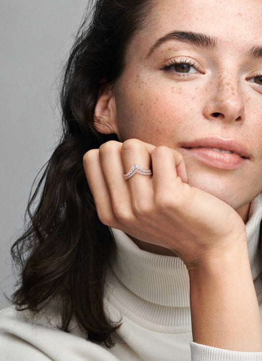 Anillo Pandora Deseo Clásico Princesa En Rose Gold