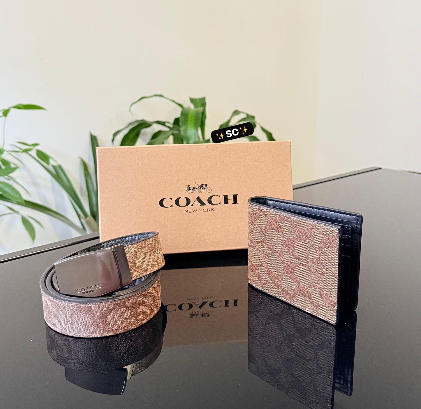 Set para caballero billetera + faja