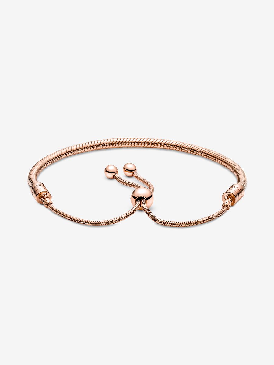 Pulsera Pandora Moments Diseño Cadena de Serpiente con Cierre Deslizante Rose Gold