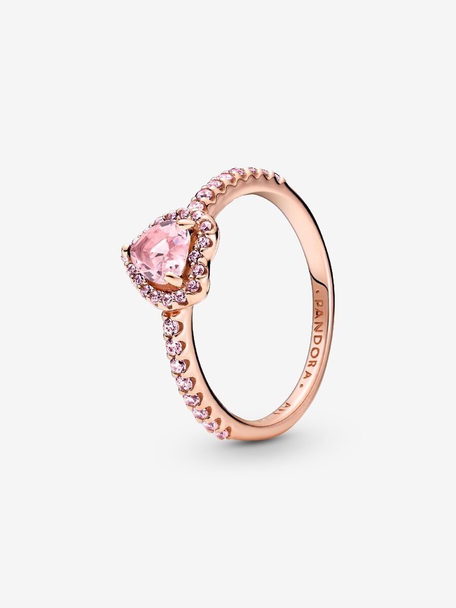 Anillo Pandora Corazón Rosa Brillante en Rose Gold