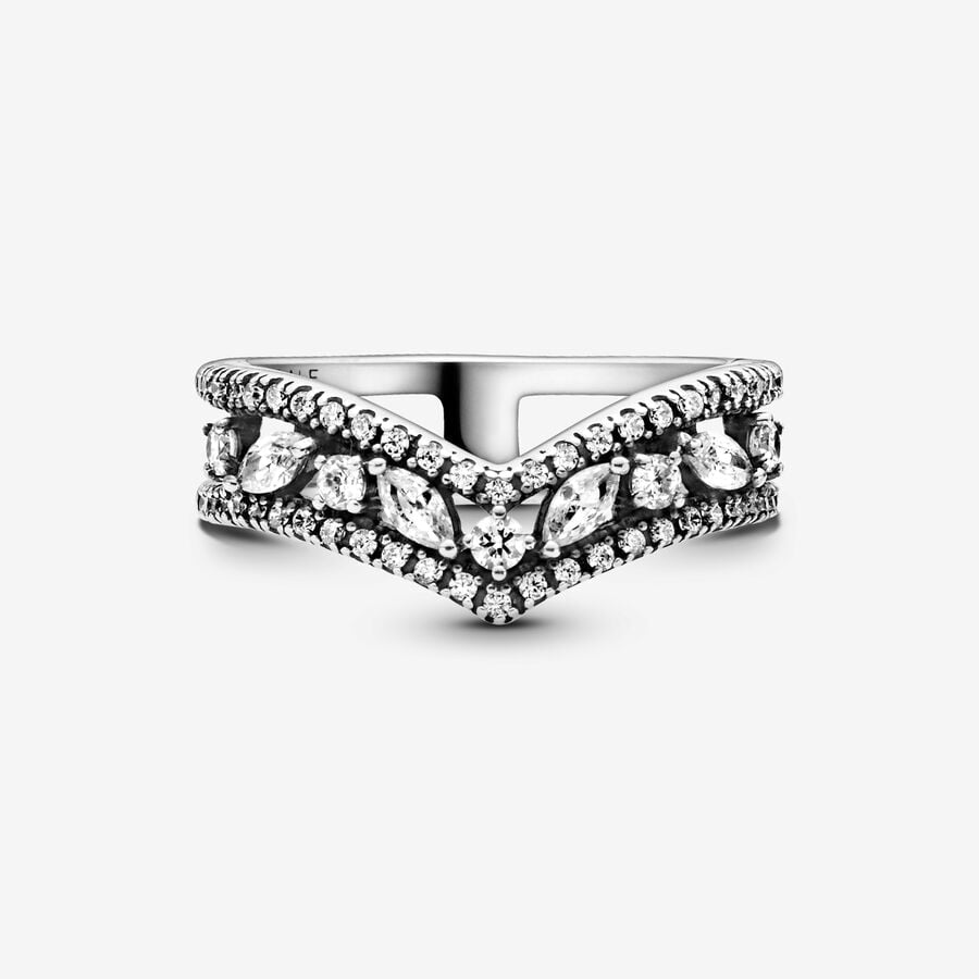 Anillo Pandora de Doble Horquilla de Marquesa Brillante
