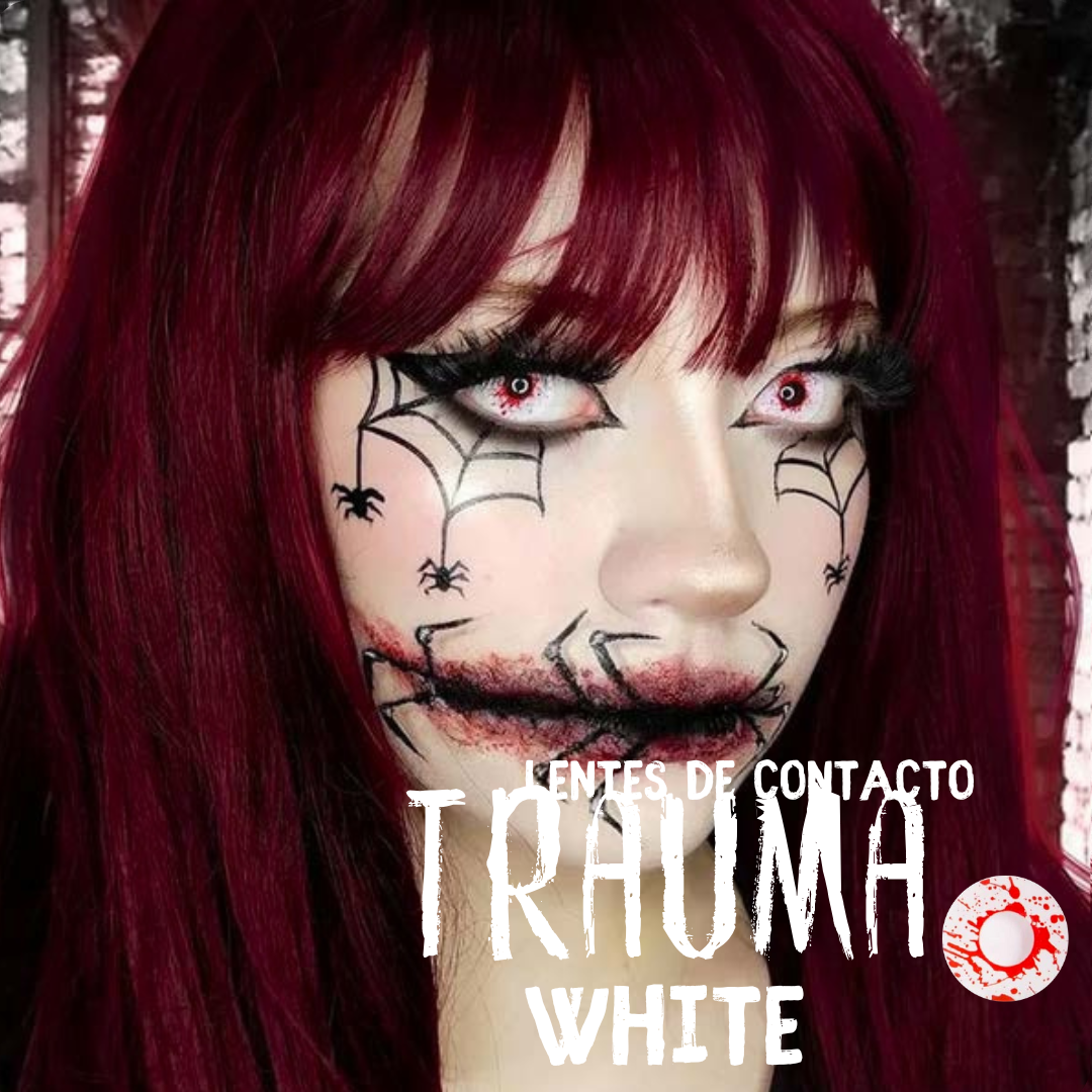 Lentes De Contacto Meetone Halloween Tono Trauma White