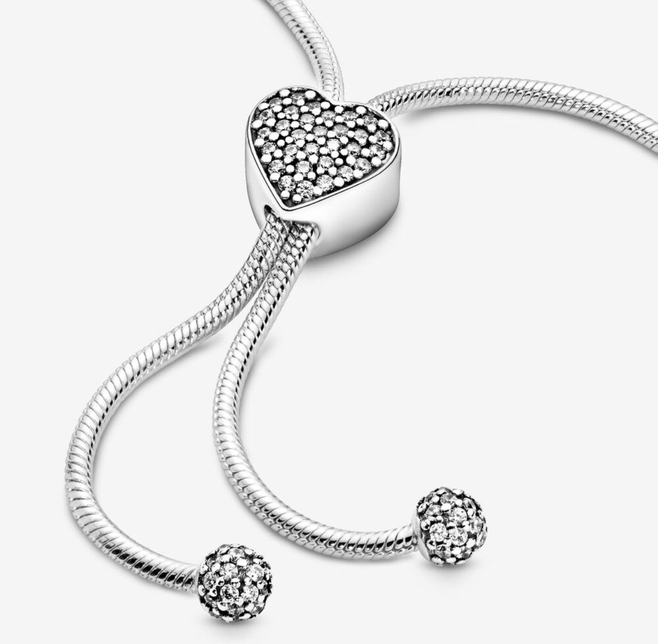 Pulsera Pandora Moments Broche Deslizante Corazón Circonitas Pave Original