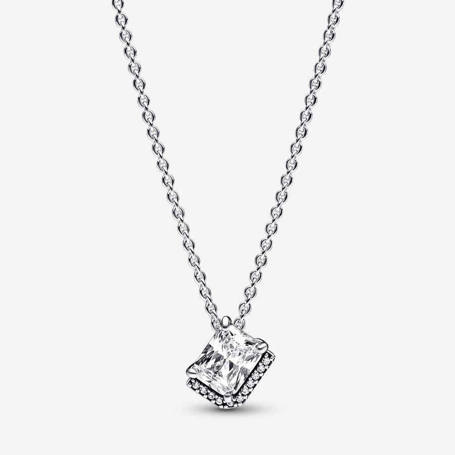 Collar Pandora Halo Rectangular Brillante
