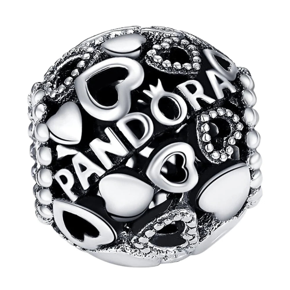 Charm Pandora Separador Con Corazones Logo