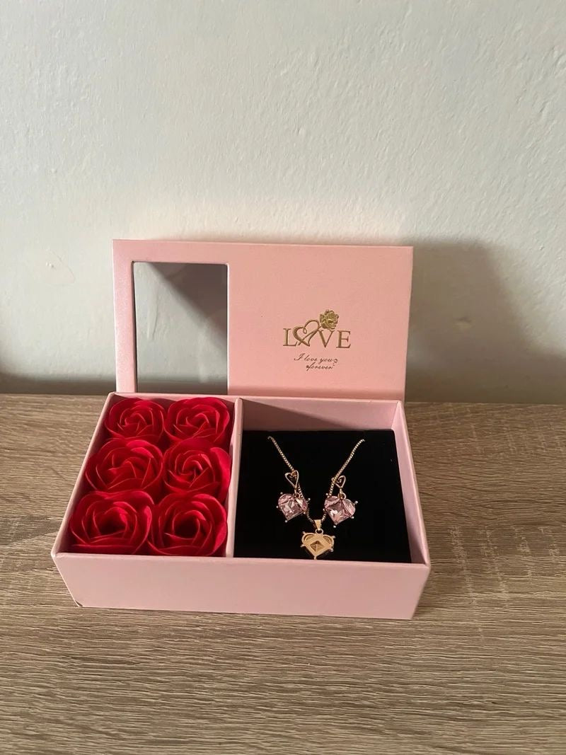 Kit De Regalo 6 Rosas para Joyería Rosa