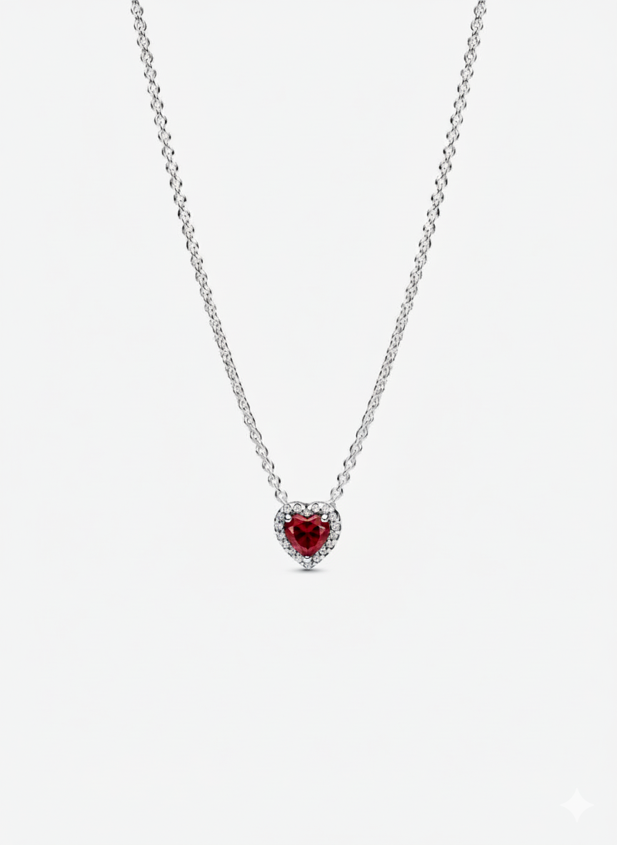 Collar Pandora Corazón Rojo
