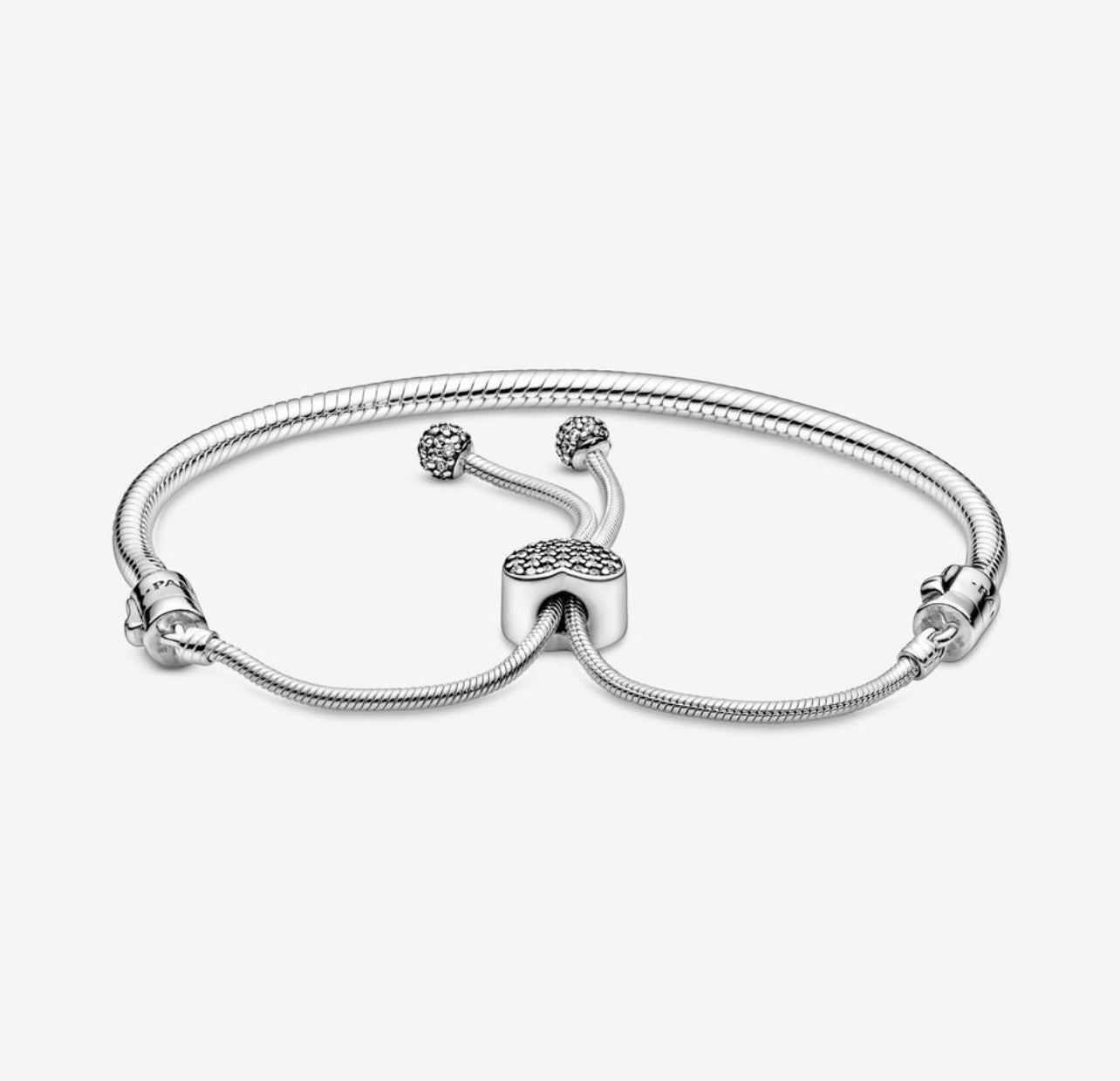 Pulsera Pandora Moments Broche Deslizante Corazón Circonitas Pave Original