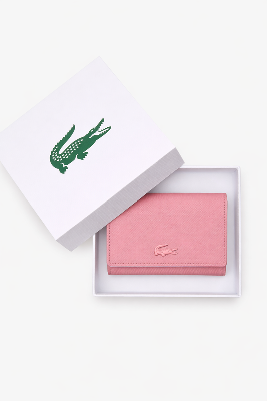 Monedero Lacoste Rosa Con Caja
