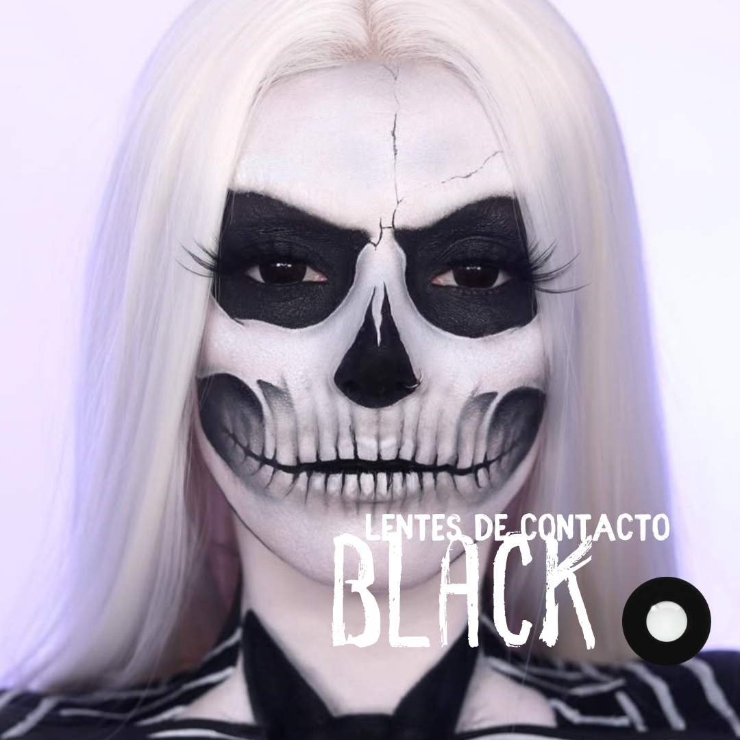 Lentes De Contacto Meetone Halloween Tono Black