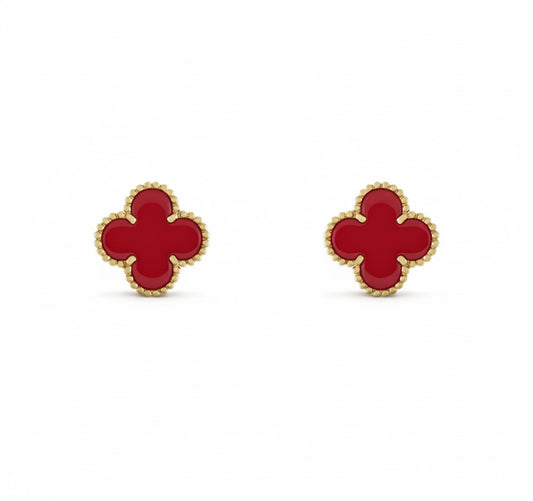 Aretes Van Cleef Vintage Alhambra Rojo
