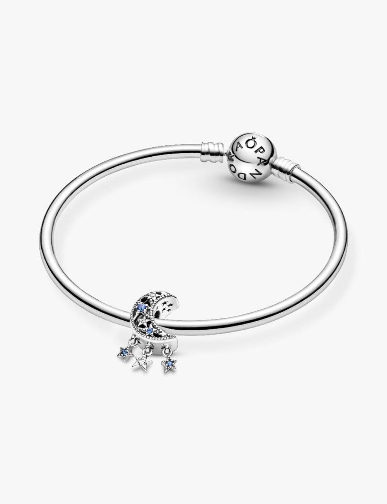 Charm Pandora Luna Con Estrellas Brillantes