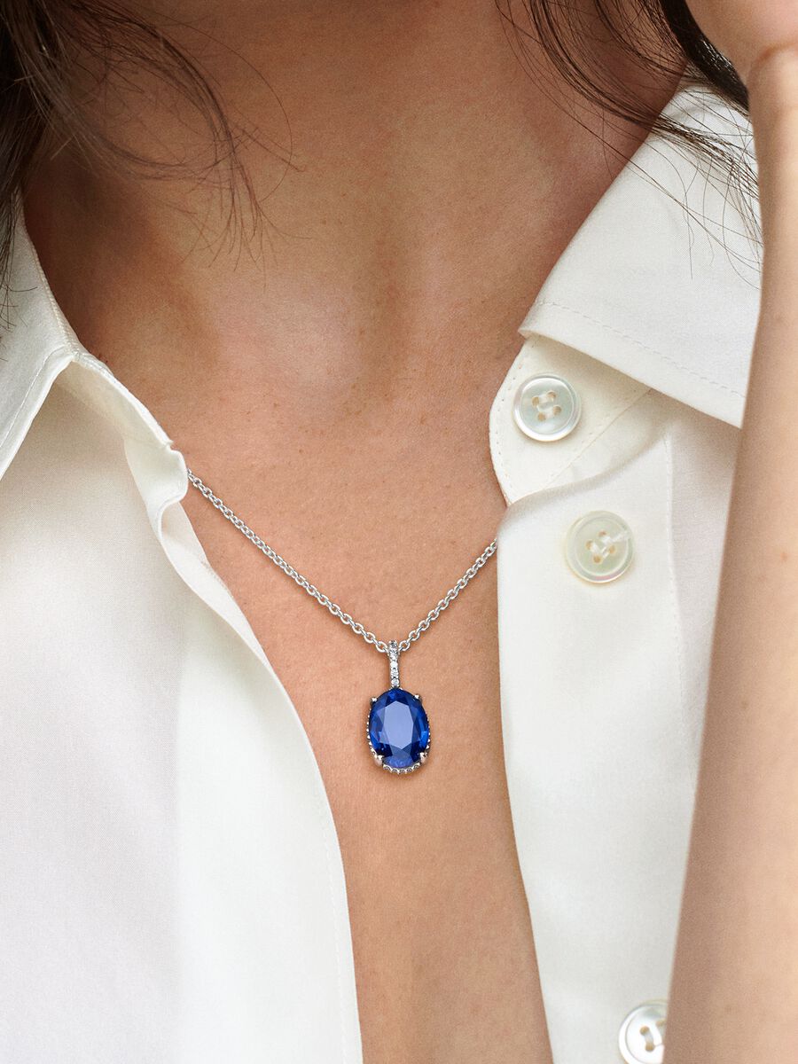 Collar Halo Brillante Punto Azul