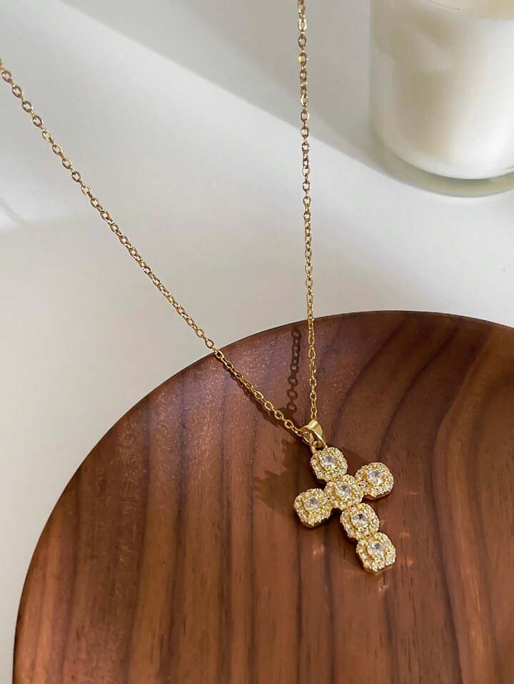 Collar De Cruz Brillante
