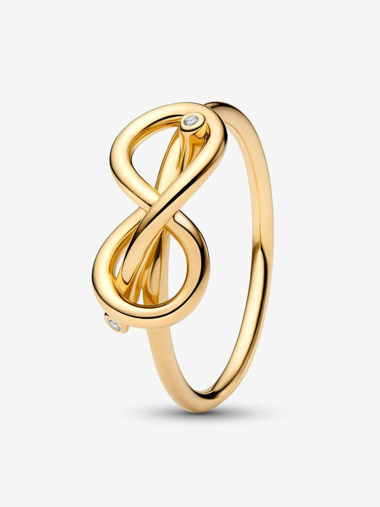 Anillo Pandora Nudo Infinito Dorado