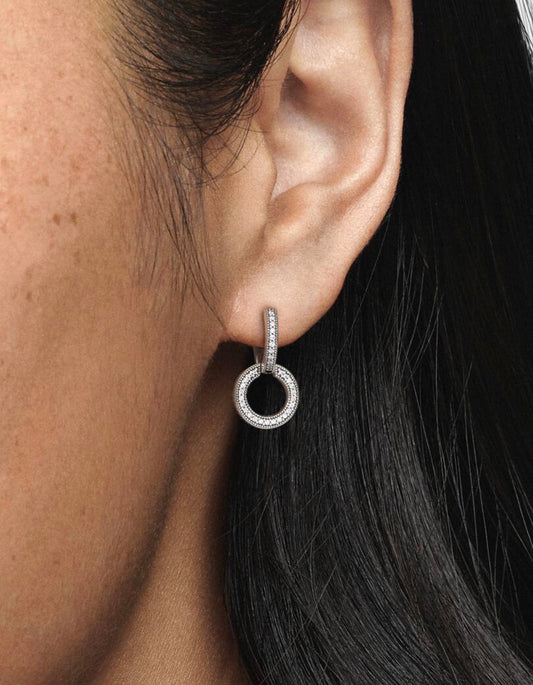 Argollas Pandora doble aro resplandecientes