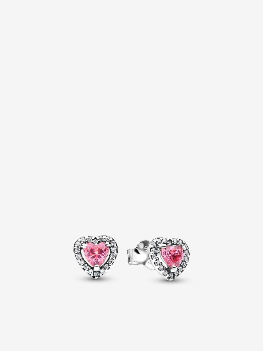 Set Pandora De Corazón Rosa Brillante