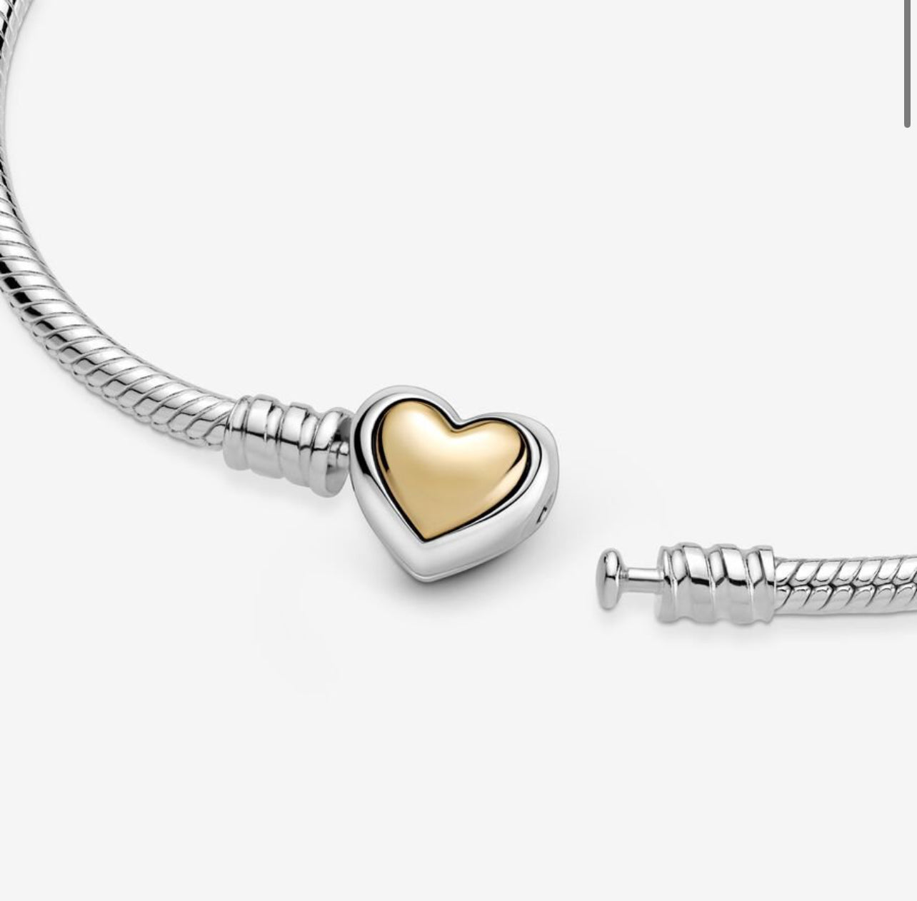 Pulsera Pandora Moments Broche de Corazón Dorado Baño en oro