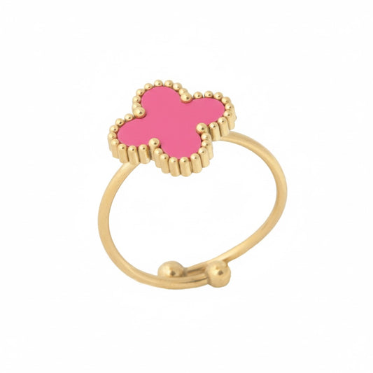 Anillo Ajustable Van Cleef Un Trébol Rosa