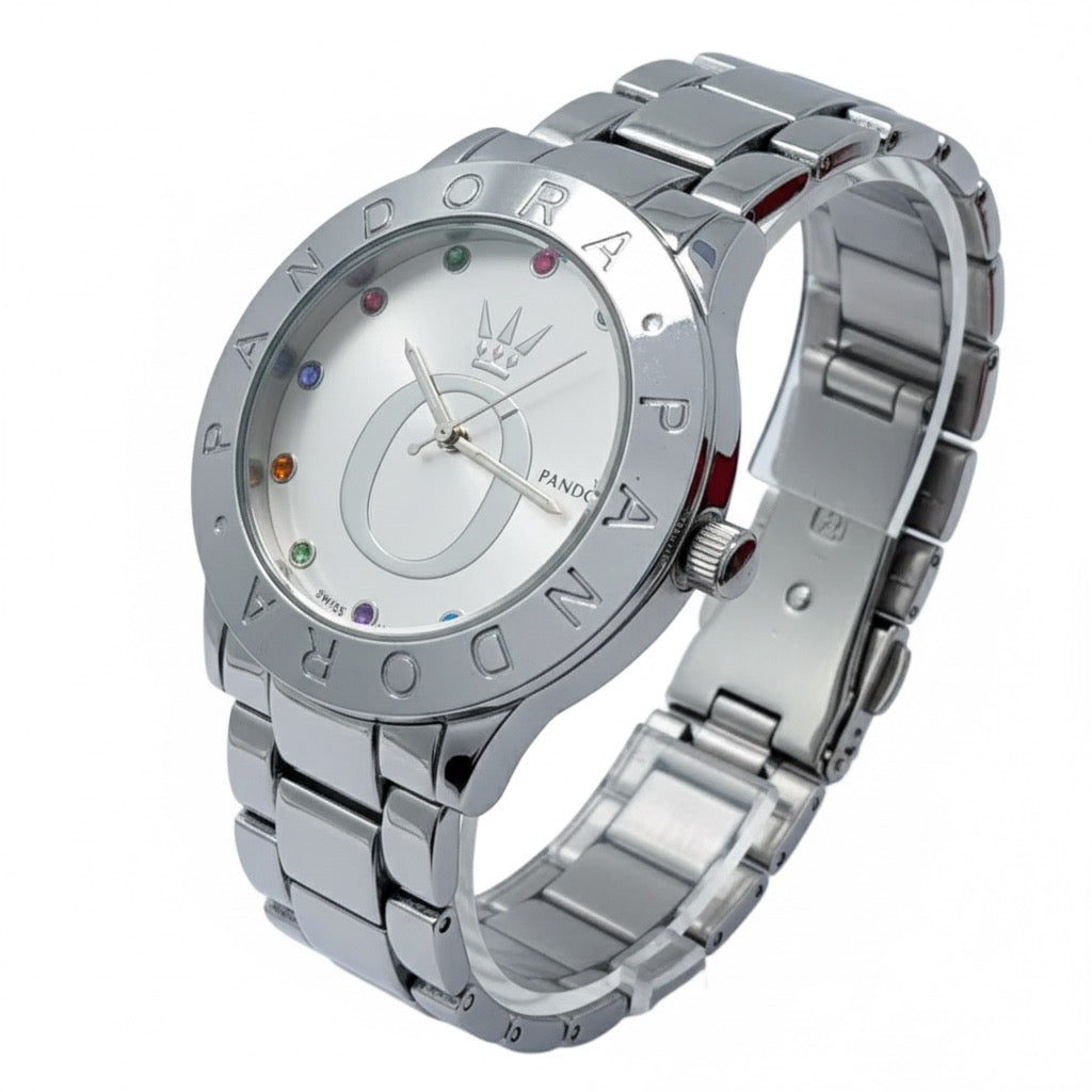Reloj Pandora Cronógrafo Plateado Logo Grande