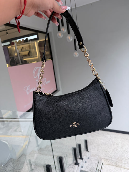 Cartera Coach De Hombro Mediana Teri Color Negro Matte