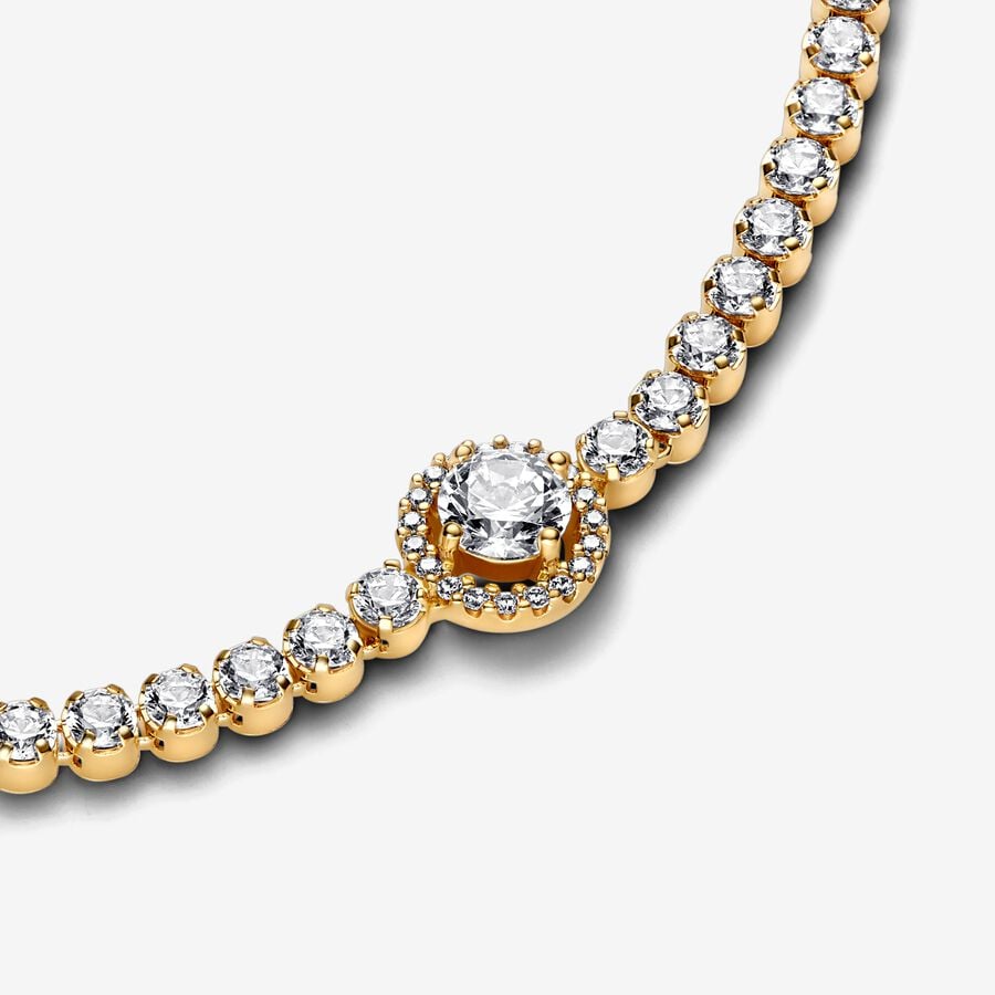 Pulsera Pandora Halo Brillante Dorada