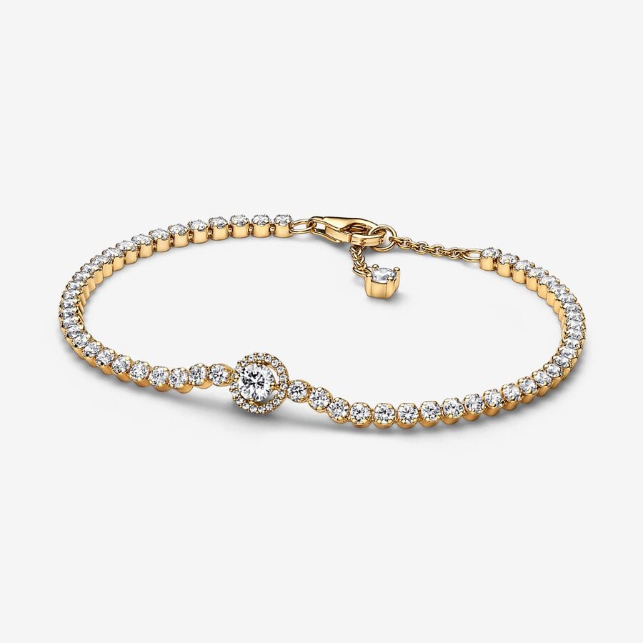 Pulsera Pandora Halo Brillante Dorada
