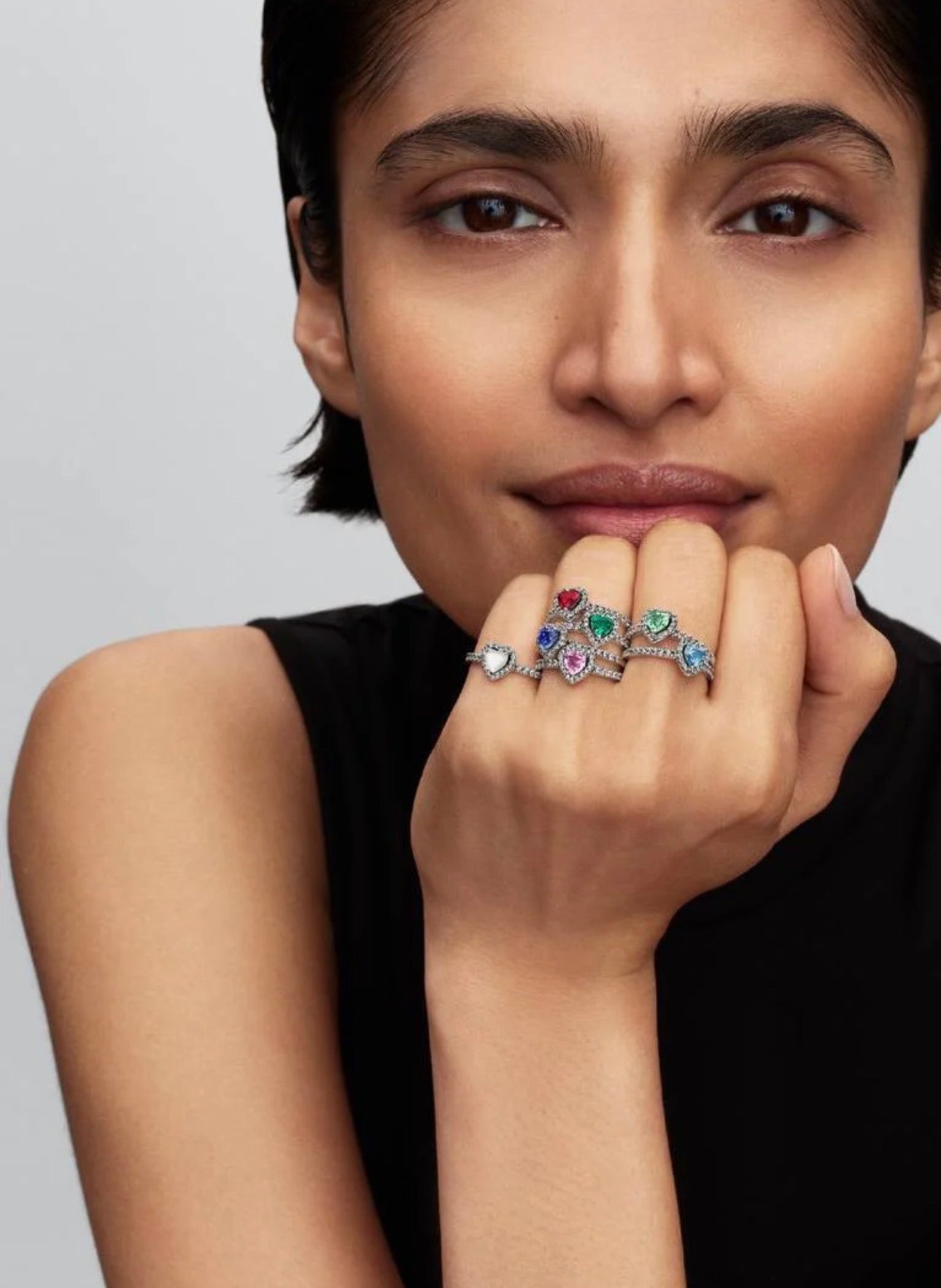 Anillo Pandora Corazón Azul Celeste Brillante