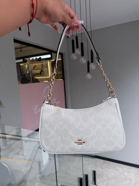 Cartera Coach De Hombro Mediana Teri Color Blanco Matte